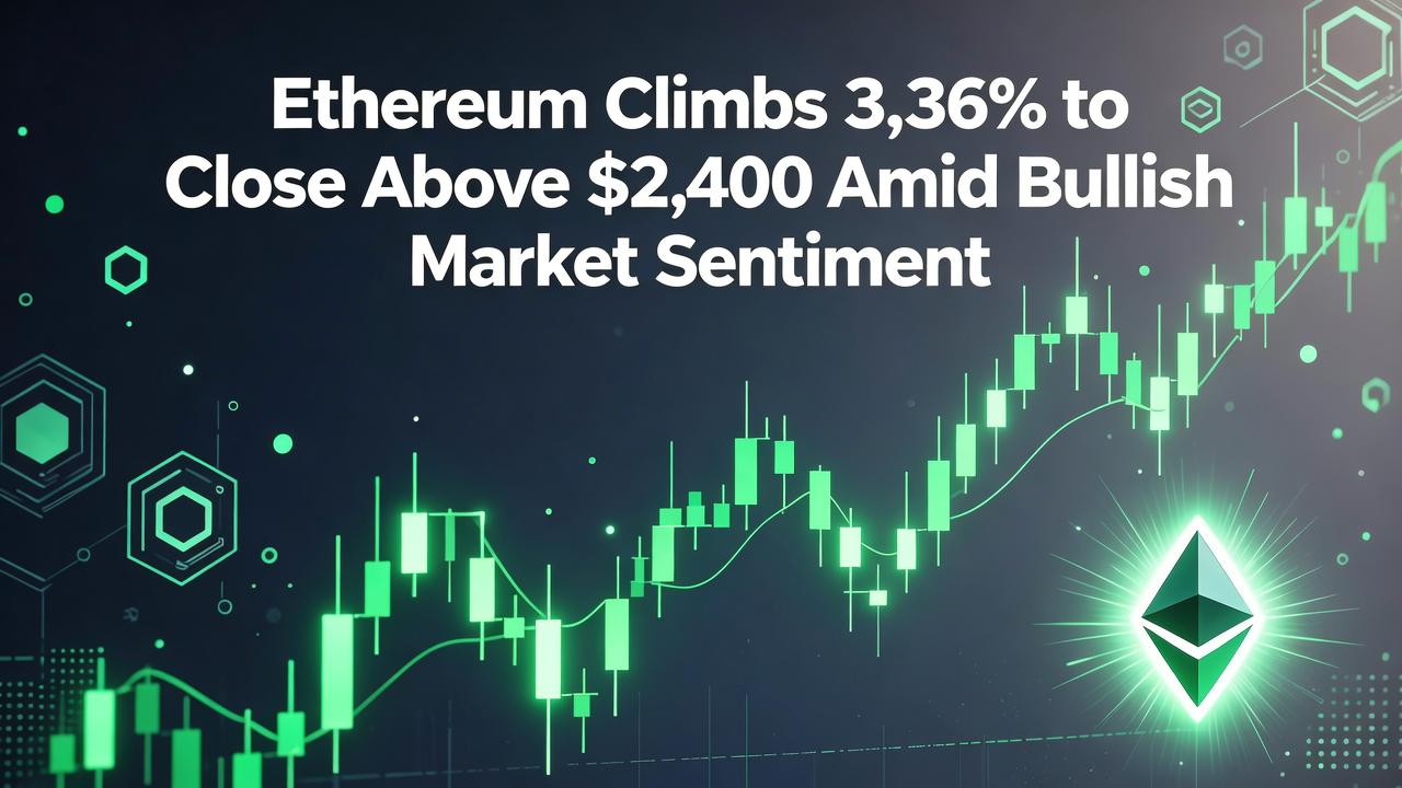 Ethereum Climbs 3.36% to Close Above $2,400 Amid Bullish Market Sentiment
