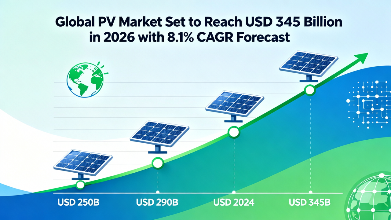 Global PV Market Set to Reach USD 345 Billion in 2026 with 8.1% CAGR Forecast