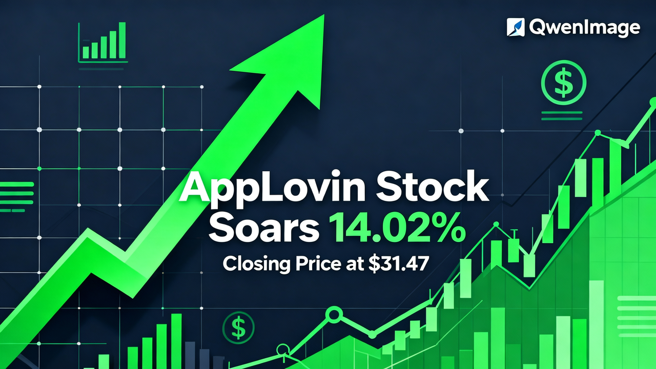 Applovin Stock Soars 14.02% with Closing Price at $31.47