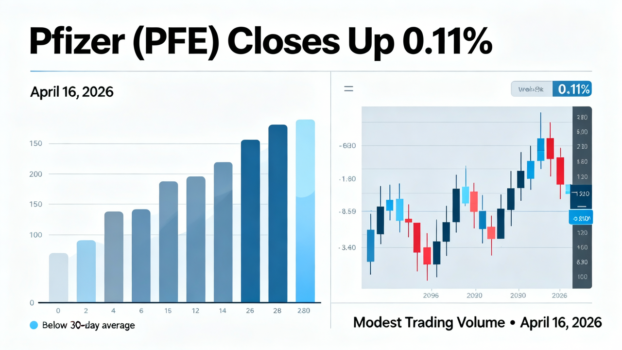 Pfizer (PFE) Closes Up 0.11% with Modest Trading Volume on April 16, 2026