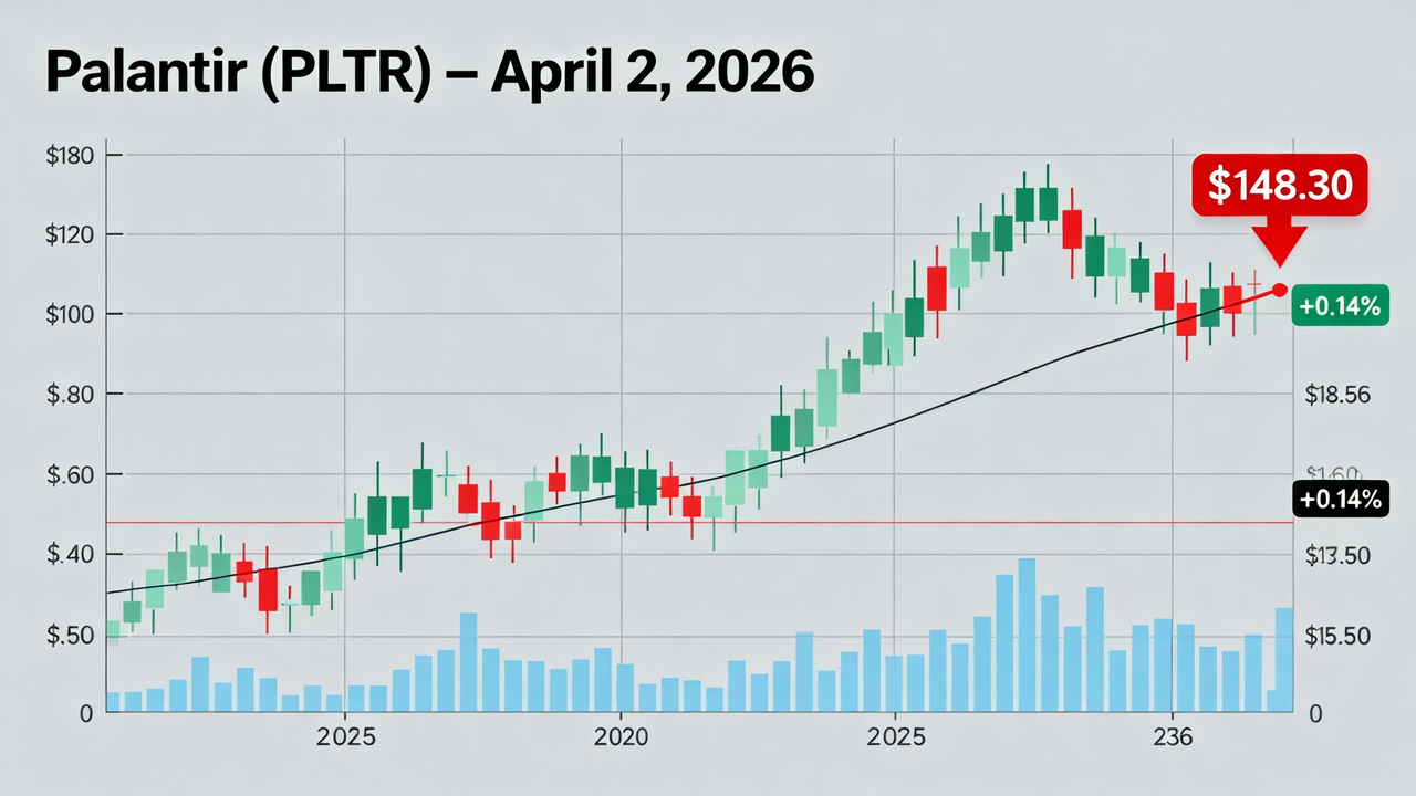 Palantir (PLTR) Sees 0.14% Gain with Intraday High of $148.30 on April 2, 2026