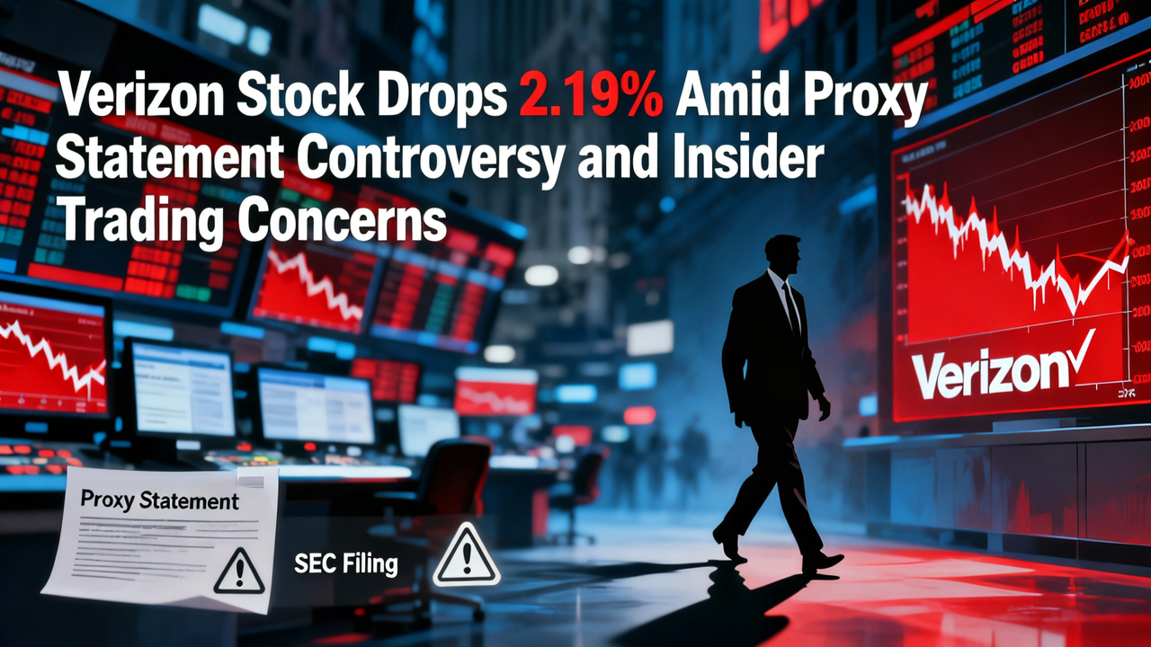 Verizon Stock Drops 2.19% Amid Proxy Statement Controversy and Insider Trading Concerns