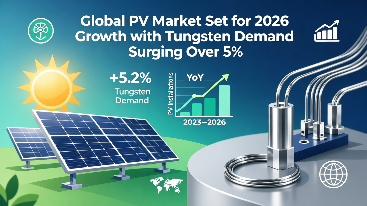 Global PV Market Set for 2026 Growth with Tungsten Demand Surging Over 5%