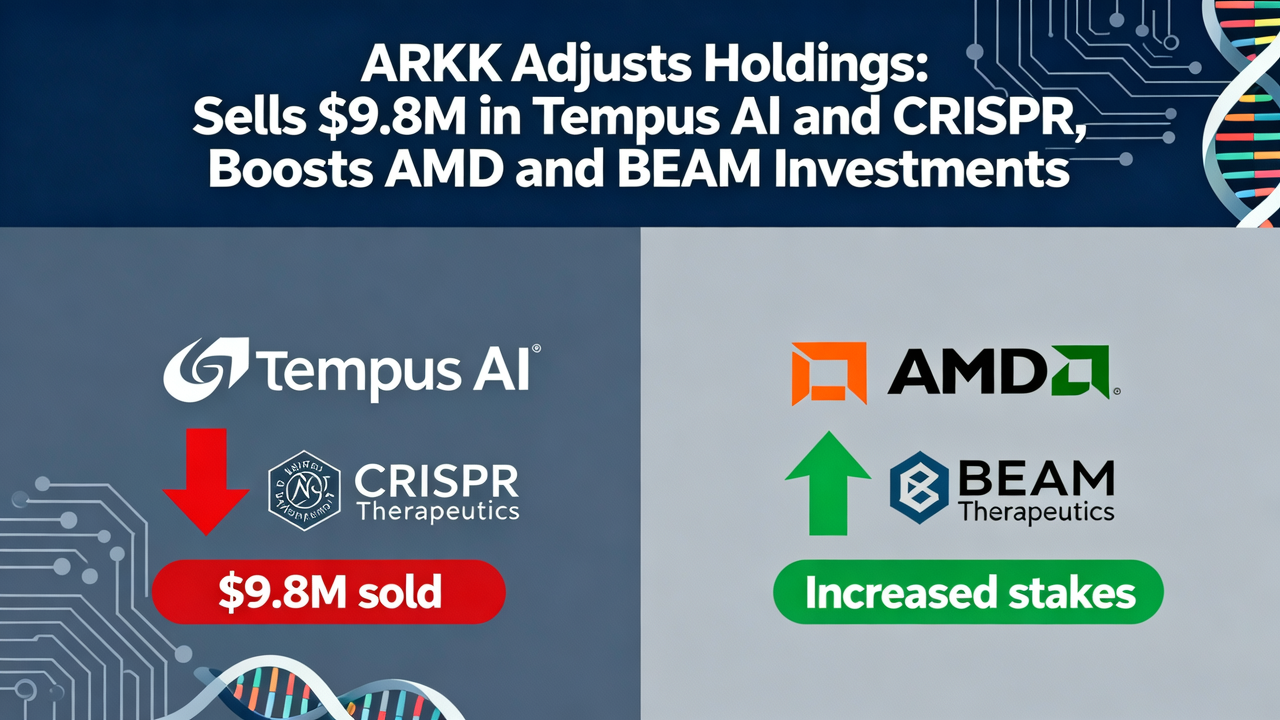 ARKK Adjusts Holdings: Sells $9.8M in Tempus AI and CRISPR, Boosts AMD and BEAM Investments