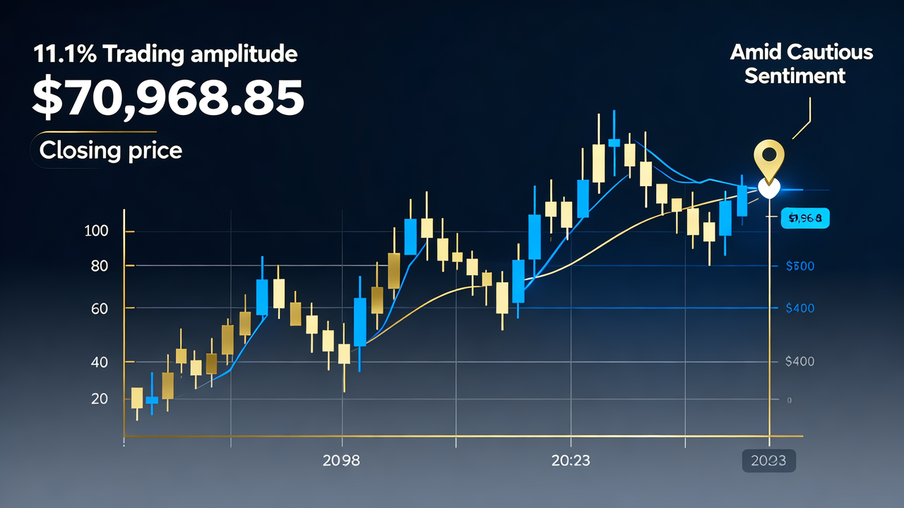 Bitcoin Market Sees 11.1% Amplitude with Closing Price at $70,968.85 Amid Cautious Sentiment