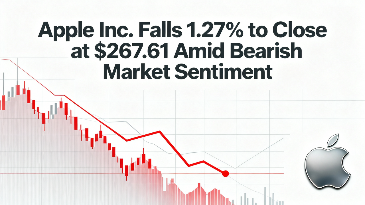 Apple Inc. Falls 1.27% to Close at $267.61 Amid Bearish Market Sentiment