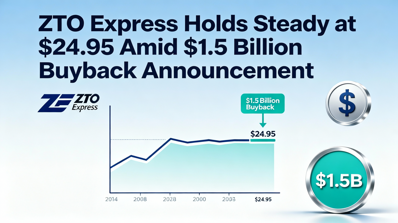 ZTO Express Holds Steady at $24.95 Amid $1.5 Billion Buyback Announcement