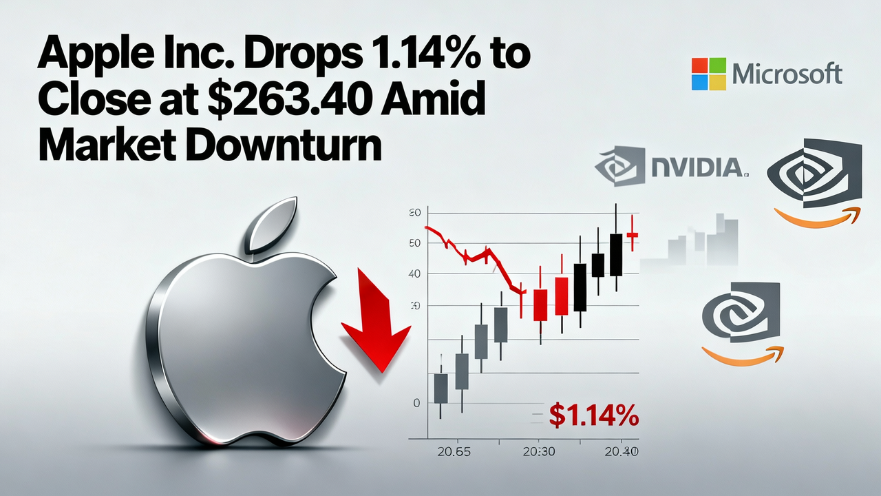 Apple Inc. Drops 1.14% to Close at $263.40 Amid Market Downturn