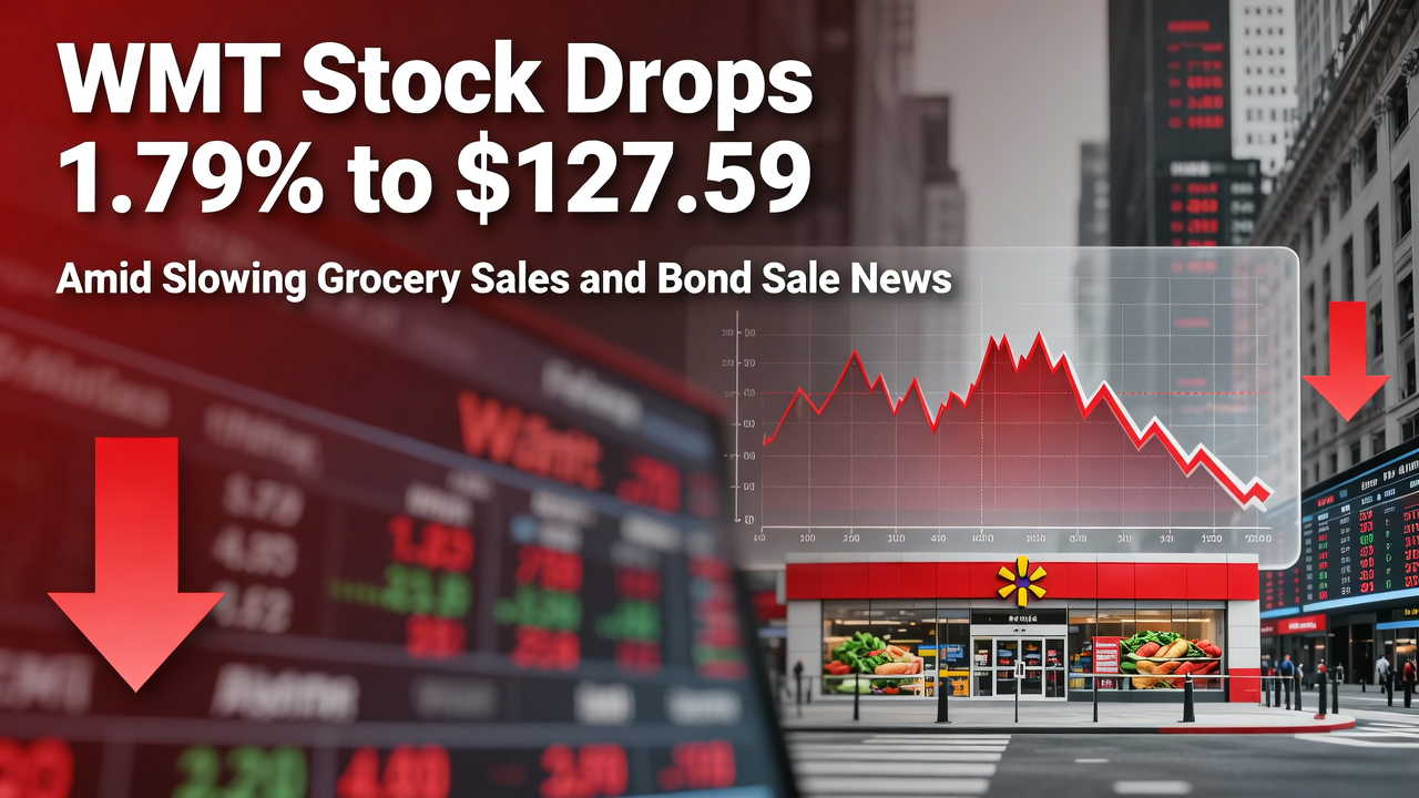 WMT Stock Drops 1.79% to $127.59 Amid Slowing Grocery Sales and Bond Sale News
