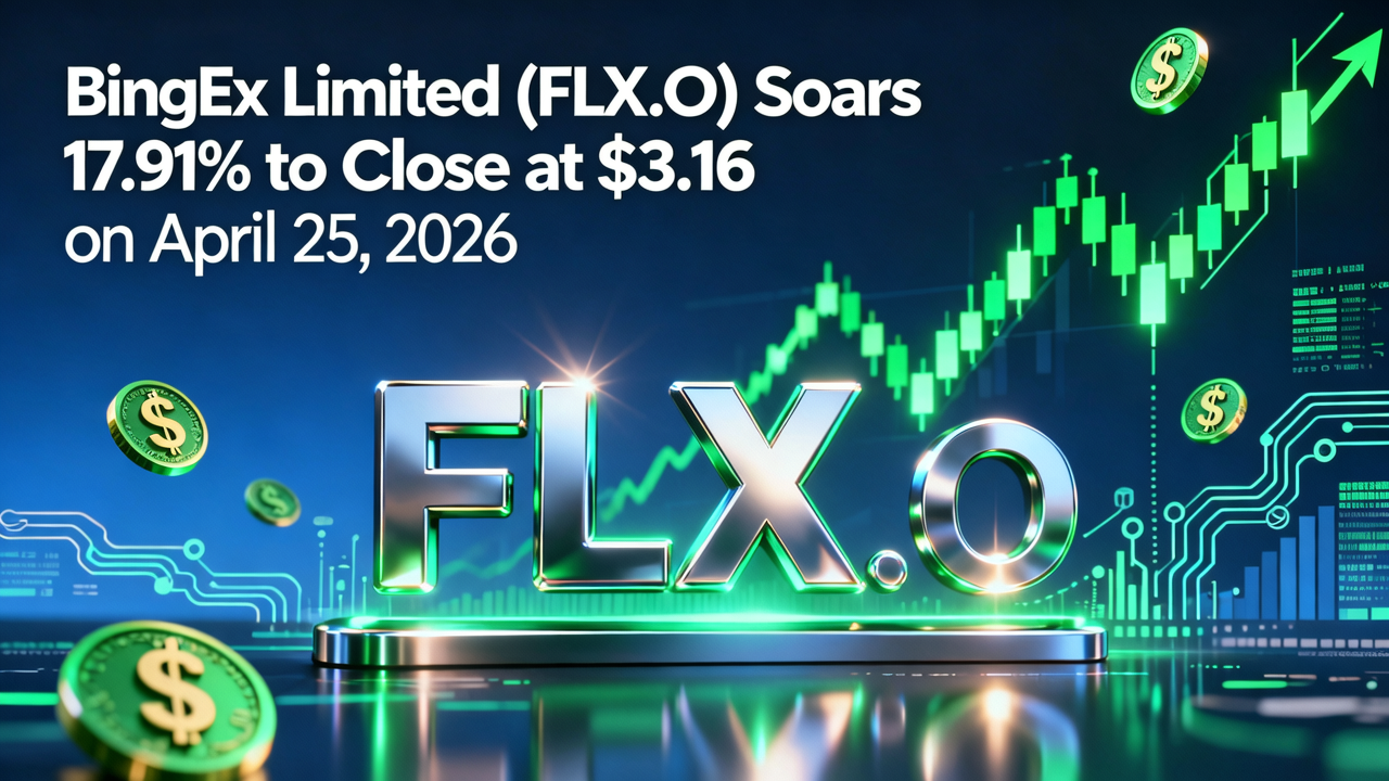 BingEx Limited (FLX.O) Soars 17.91% to Close at $3.16 on April 25, 2026