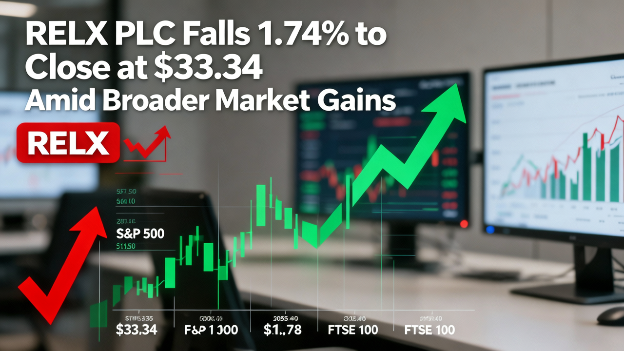 RELX PLC Falls 1.74% to Close at $33.34 Amid Broader Market Gains