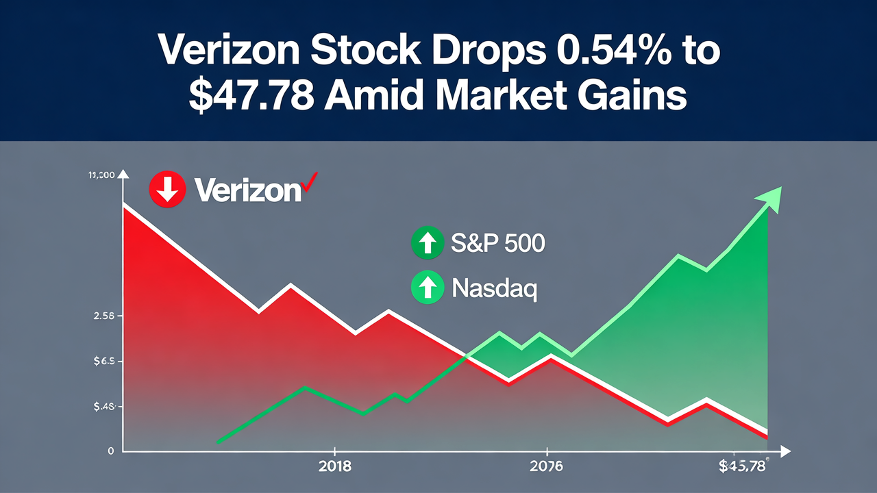 Verizon Stock Drops 0.54% to $47.78 Amid Market Gains