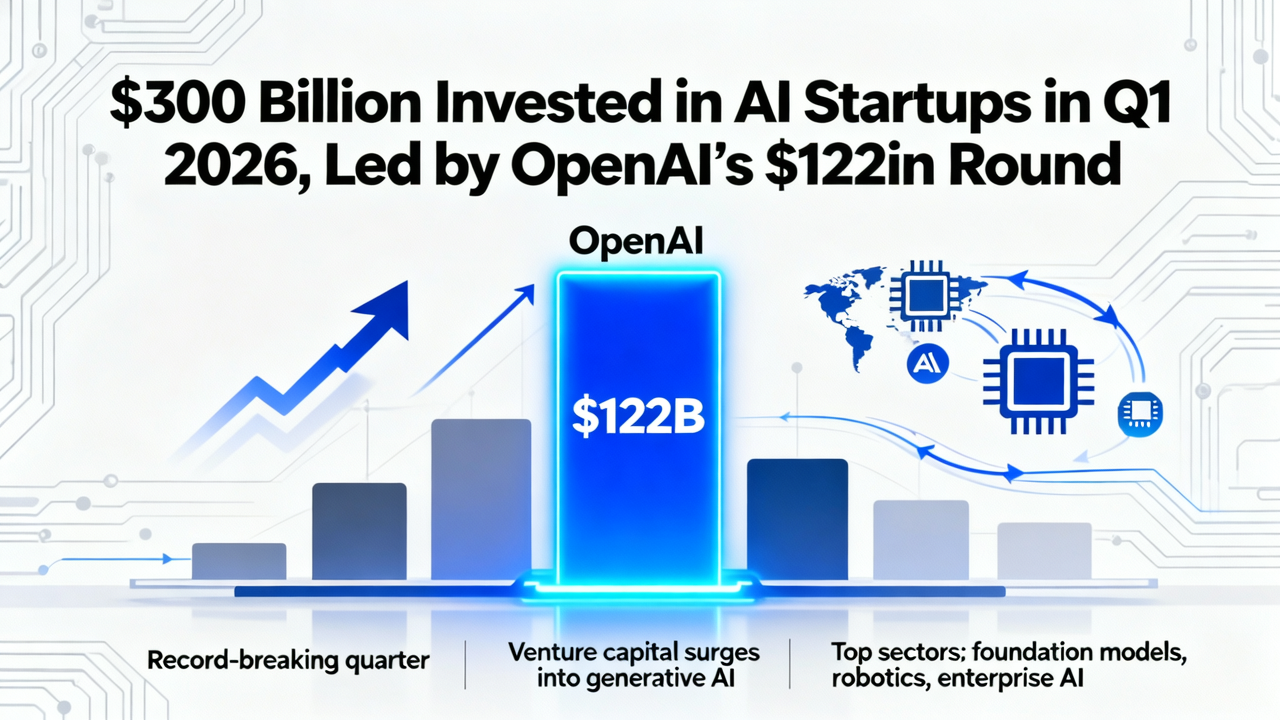 $300 Billion Invested in AI Startups in Q1 2026, Led by OpenAI's $122 Billion Round