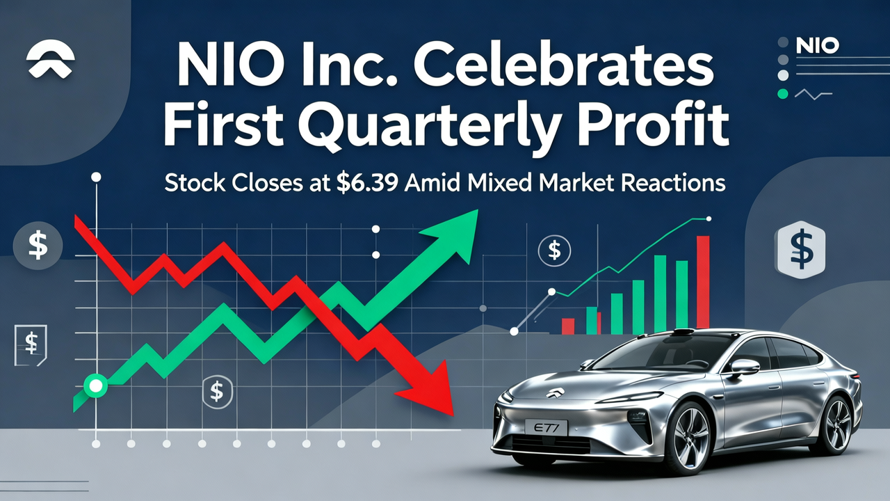 NIO Inc. Celebrates First Quarterly Profit as Stock Closes at $6.39 Amid Mixed Market Reactions
