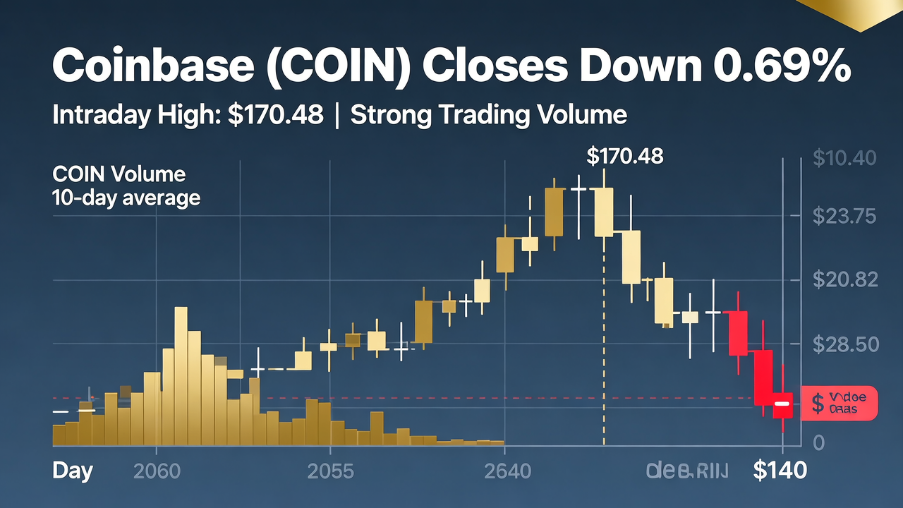 Coinbase (COIN) Closes Down 0.69% with Intraday High of $170.48 Amidst Strong Trading Volume