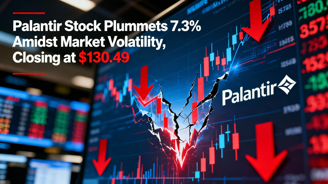 Palantir Stock Plummets 7.3% Amidst Market Volatility, Closing at $130.49