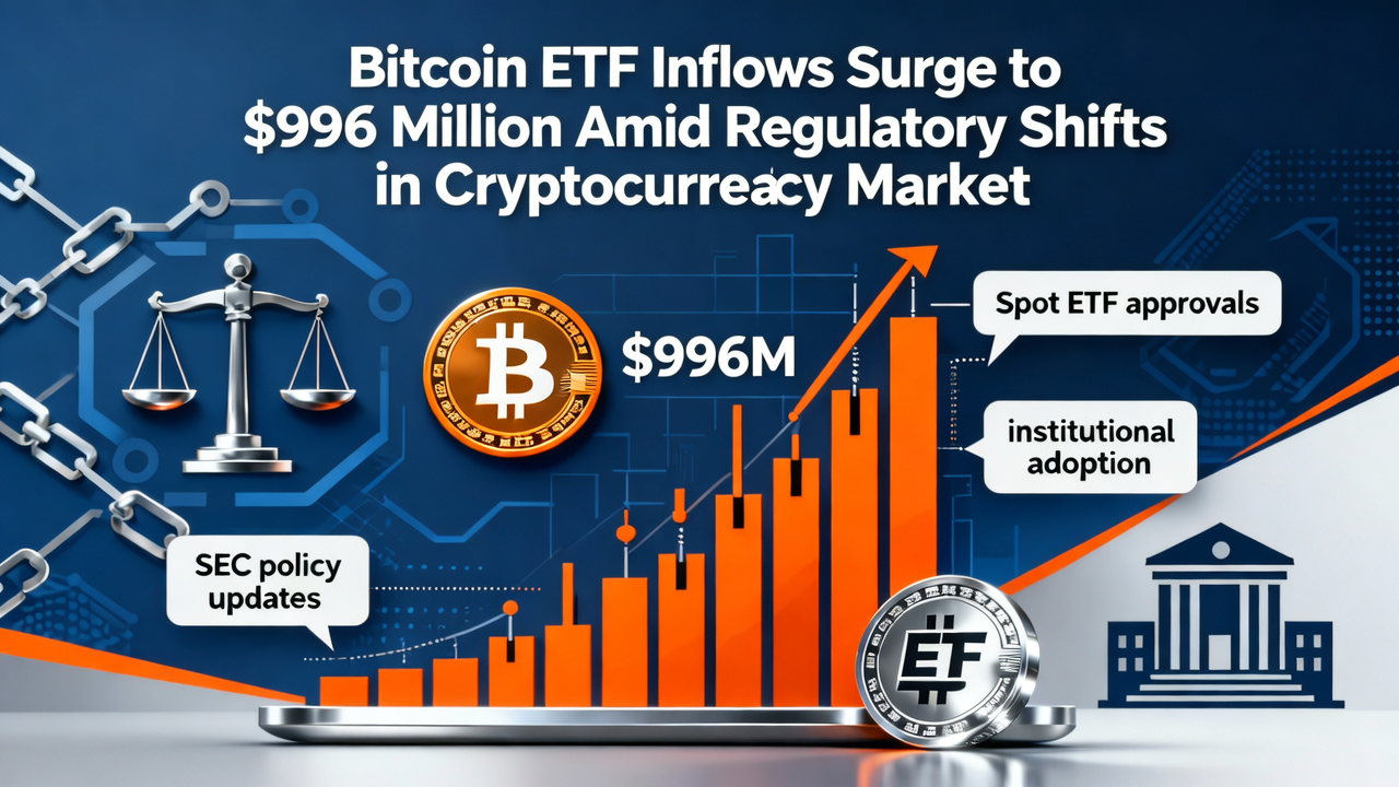 Bitcoin ETF Inflows Surge to $996 Million Amid Regulatory Shifts in Cryptocurrency Market
