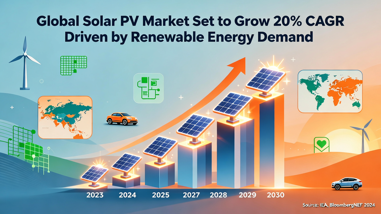 Global Solar PV Market Set to Grow 20% CAGR Driven by Renewable Energy Demand