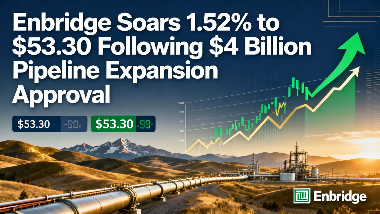 Enbridge Soars 1.52% to $53.30 Following $4 Billion Pipeline Expansion Approval