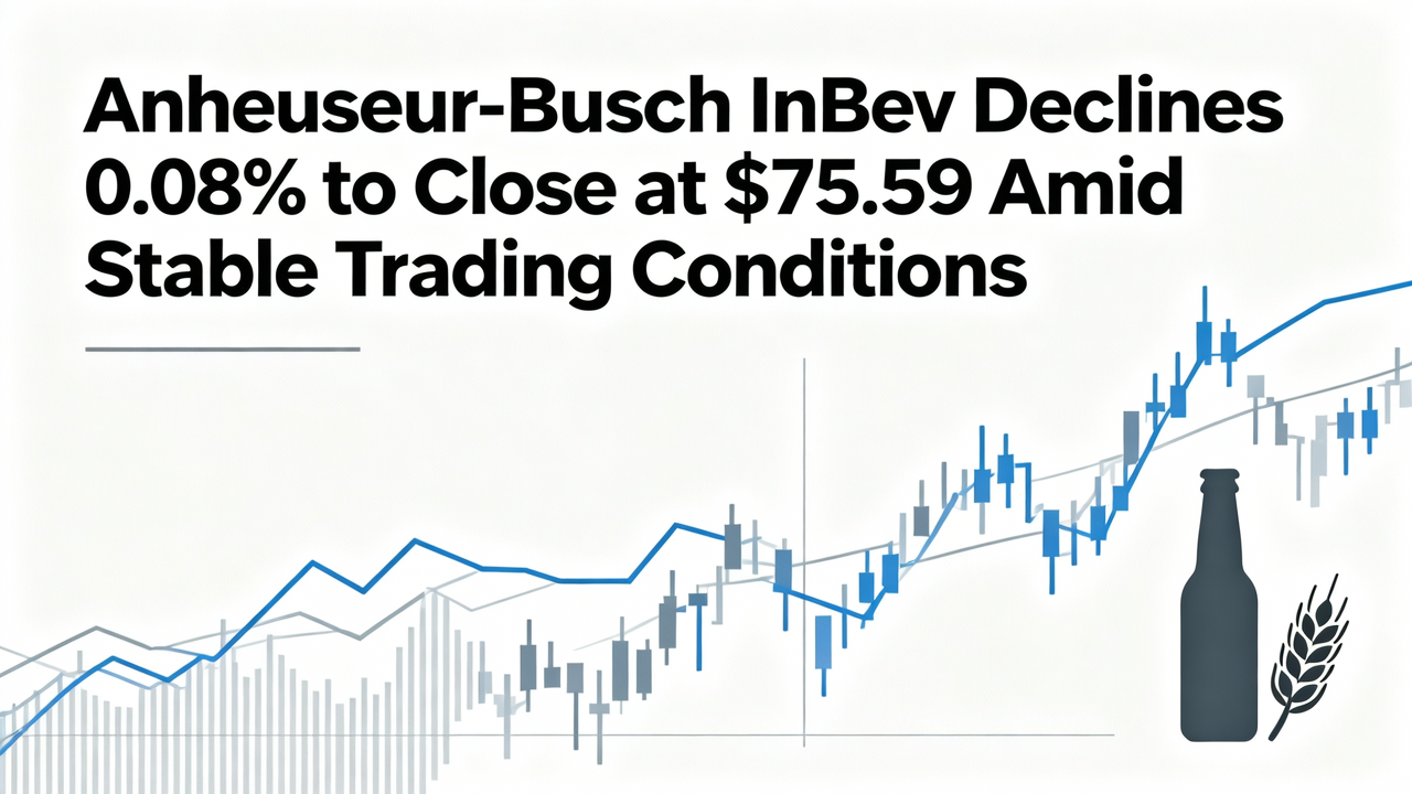 Anheuser-Busch InBev Declines 0.08% to Close at $75.59 Amid Stable Trading Conditions