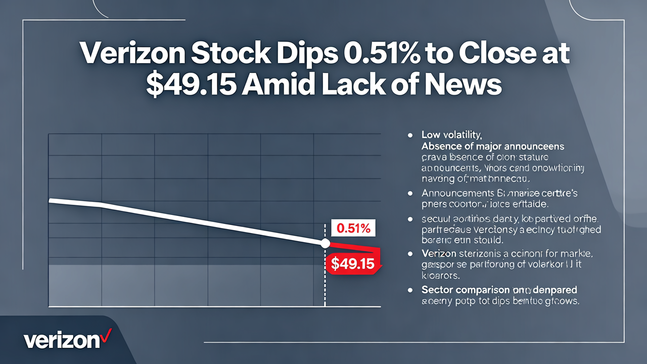 Verizon Stock Dips 0.51% to Close at $49.15 Amid Lack of News