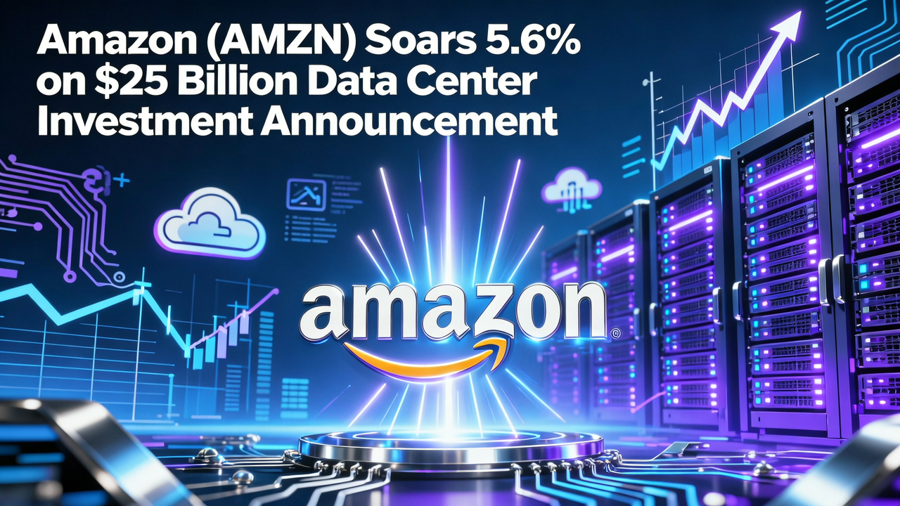 Amazon (AMZN) Soars 5.6% on $25 Billion Data Center Investment Announcement