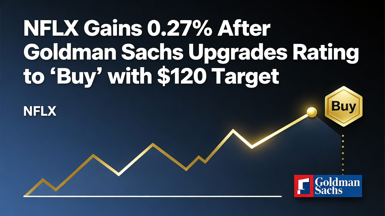 NFLX Gains 0.27% After Goldman Sachs Upgrades Rating to 'Buy' with $120 Target