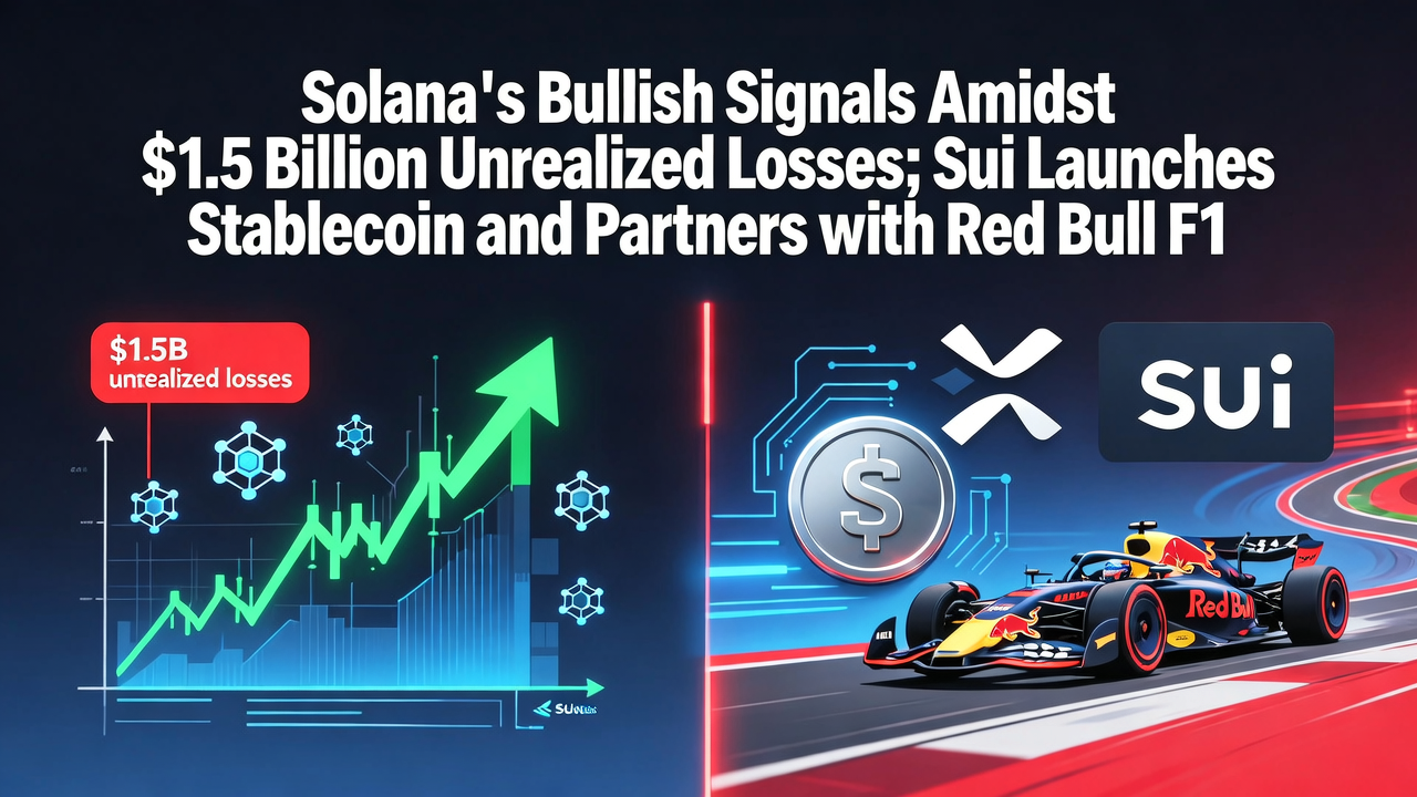 Solana's Bullish Signals Amidst $1.5 Billion Unrealized Losses; Sui Launches Stablecoin and Partners with Red Bull F1