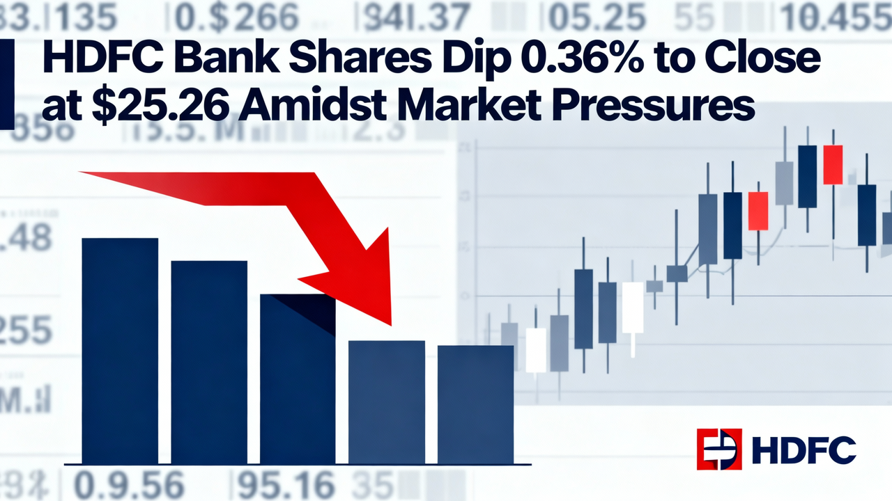 HDFC Bank Shares Dip 0.36% to Close at $25.26 Amidst Market Pressures