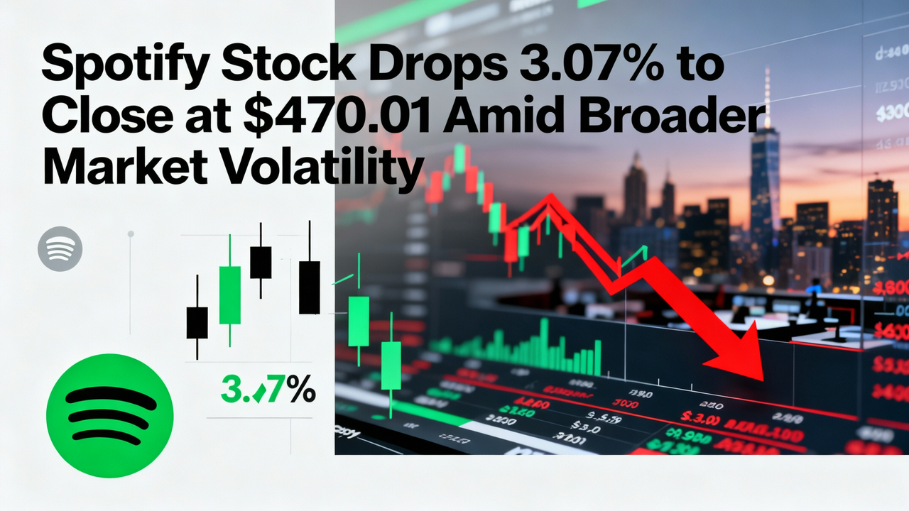 Spotify Stock Drops 3.07% to Close at $470.01 Amid Broader Market Volatility
