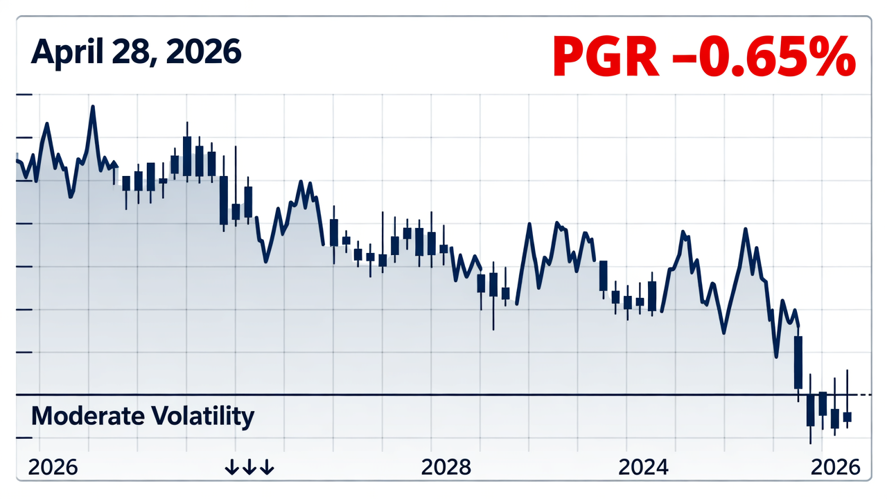 PGR Declines 0.65% Amidst Moderate Volatility on April 28, 2026
