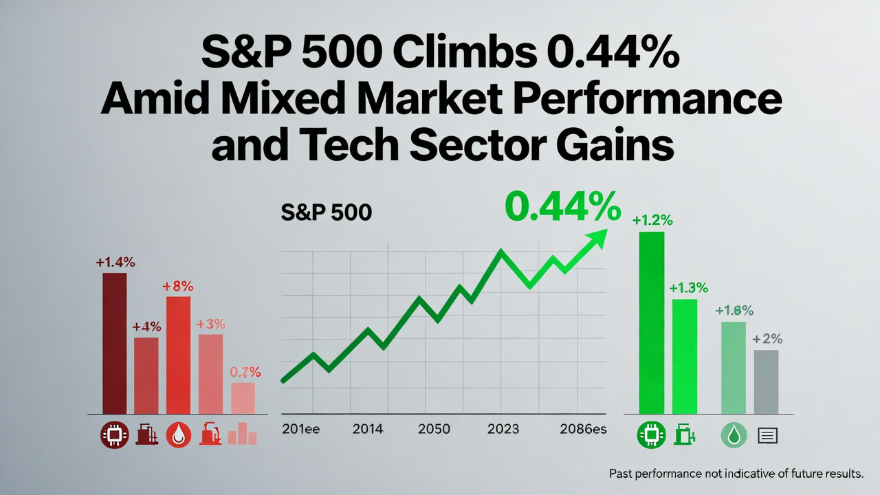 S&P 500 Climbs 0.44% Amid Mixed Market Performance and Tech Sector Gains