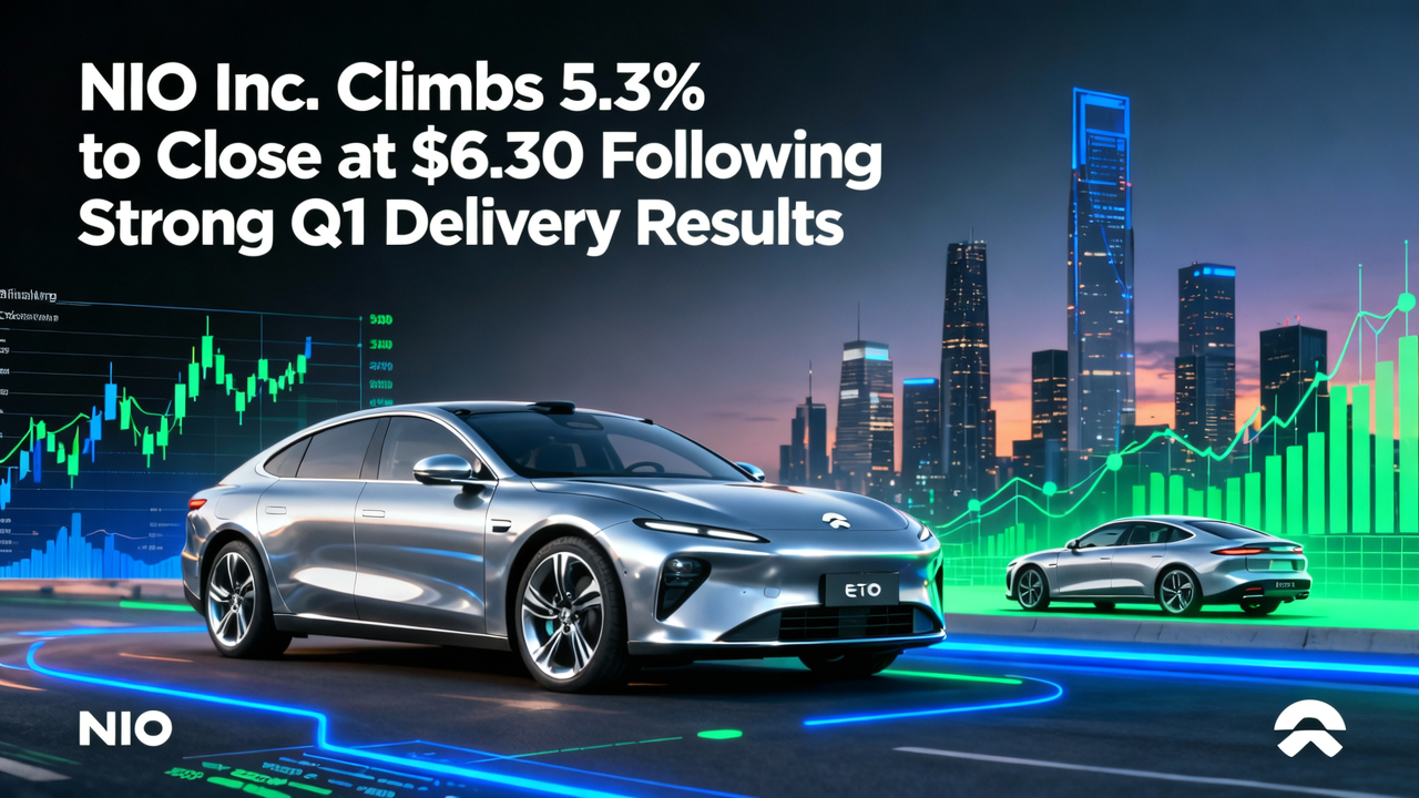 NIO Inc. Climbs 5.3% to Close at $6.30 Following Strong Q1 Delivery Results