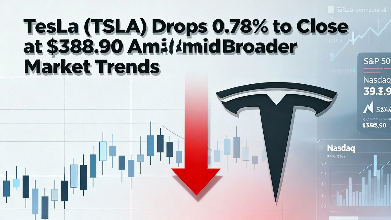 Tesla (TSLA) Drops 0.78% to Close at $388.90 Amid Broader Market Trends