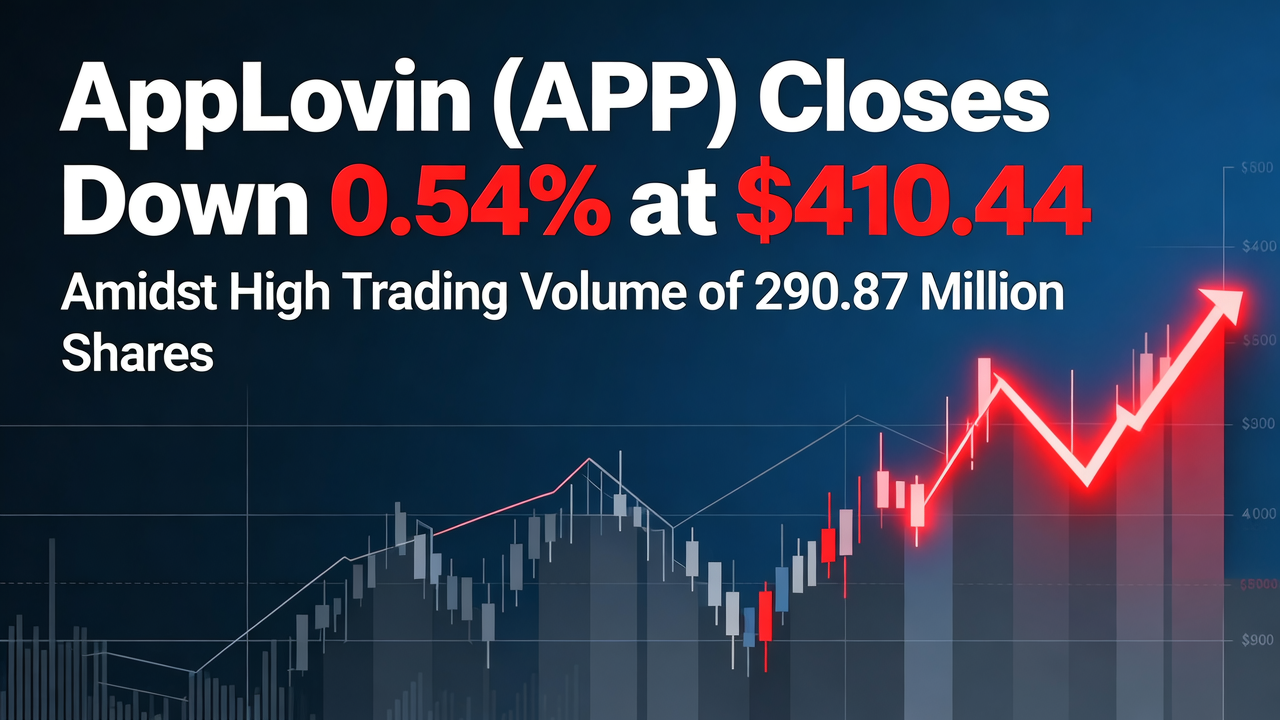 Applovin (APP) Closes Down 0.54% at $410.44 Amidst High Trading Volume of 290.87 Million Shares