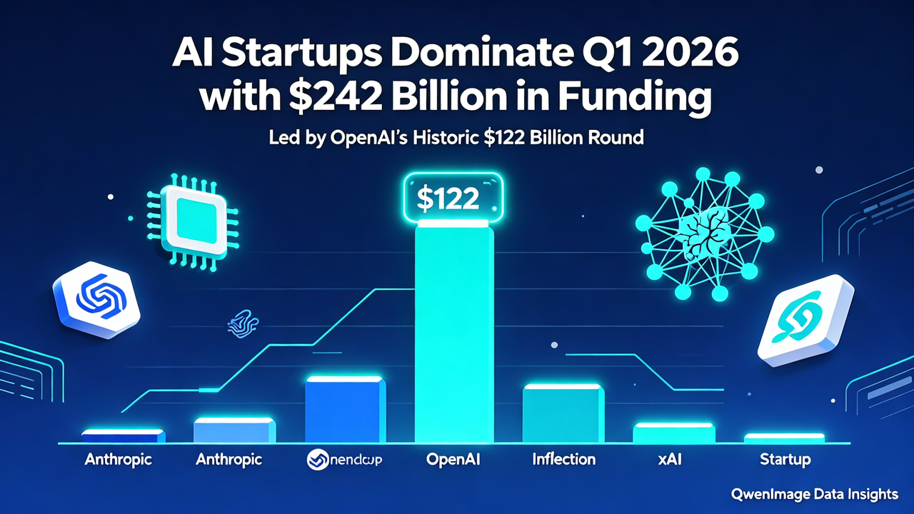 AI Startups Dominate Q1 2026 with $242 Billion in Funding, Led by OpenAI's Historic $122 Billion Round