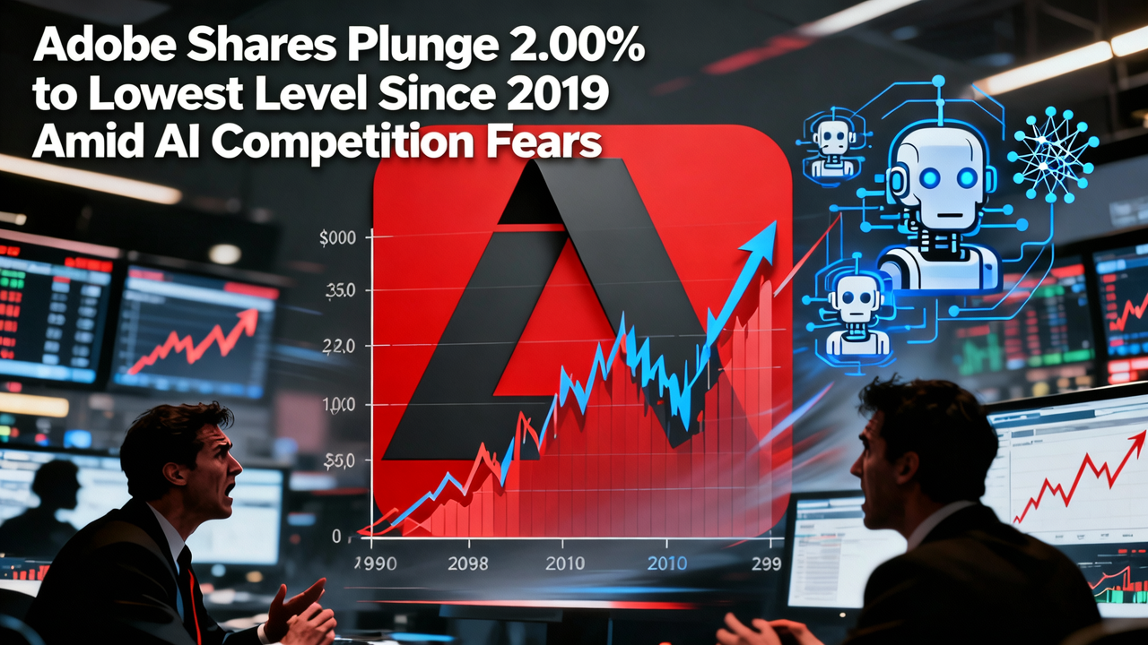 Adobe Shares Plunge 2.00% to Lowest Level Since 2019 Amid AI Competition Fears