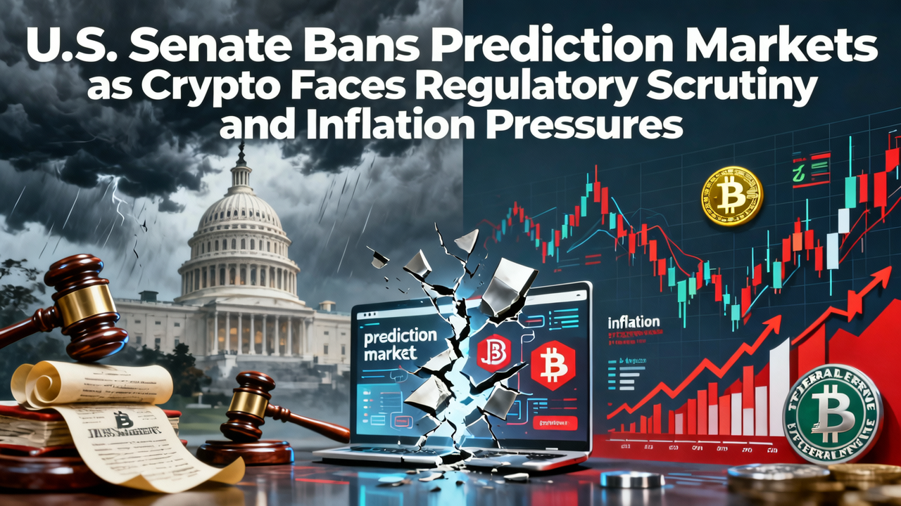 U.S. Senate Bans Prediction Markets as Crypto Faces Regulatory Scrutiny and Inflation Pressures