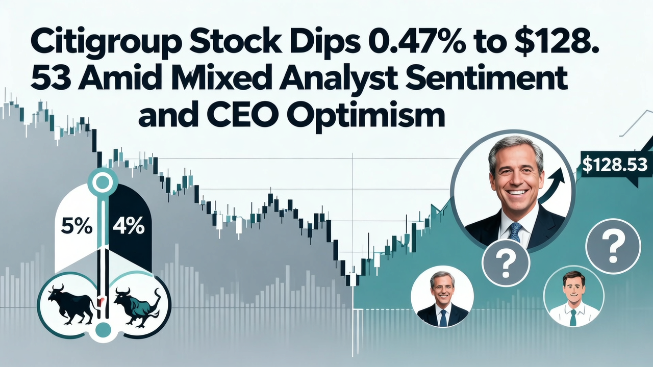 Citigroup Stock Dips 0.47% to $128.53 Amid Mixed Analyst Sentiment and CEO Optimism