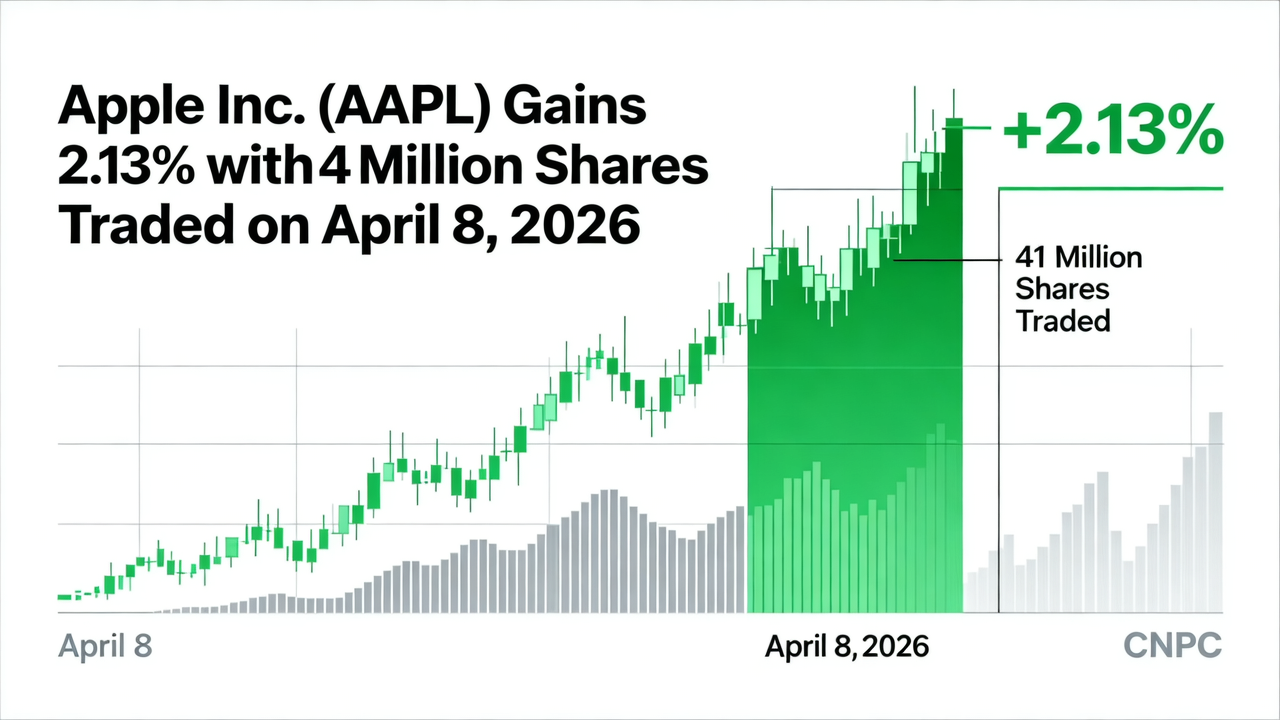 Apple Inc. (AAPL) Gains 2.13% with 41 Million Shares Traded on April 8, 2026