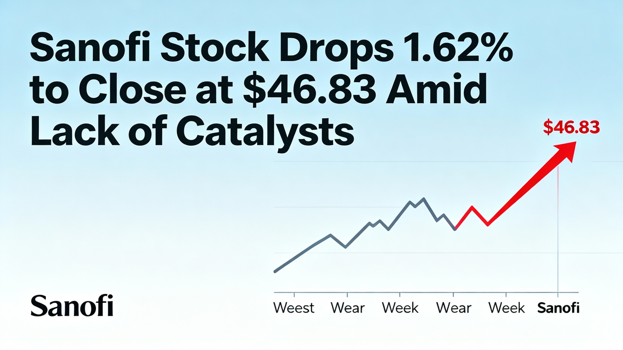Sanofi Stock Drops 1.62% to Close at $46.83 Amid Lack of Catalysts