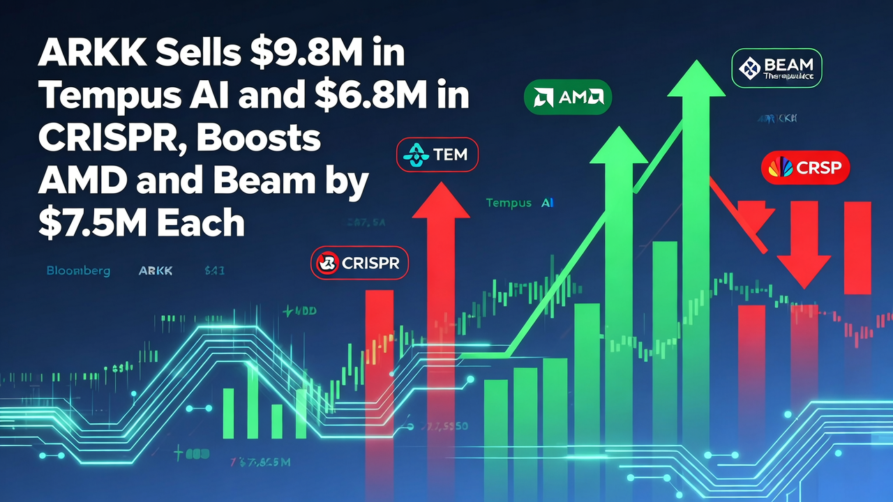 ARKK Sells $9.8M in Tempus AI and $6.8M in CRISPR, Boosts AMD and Beam by $7.5M Each