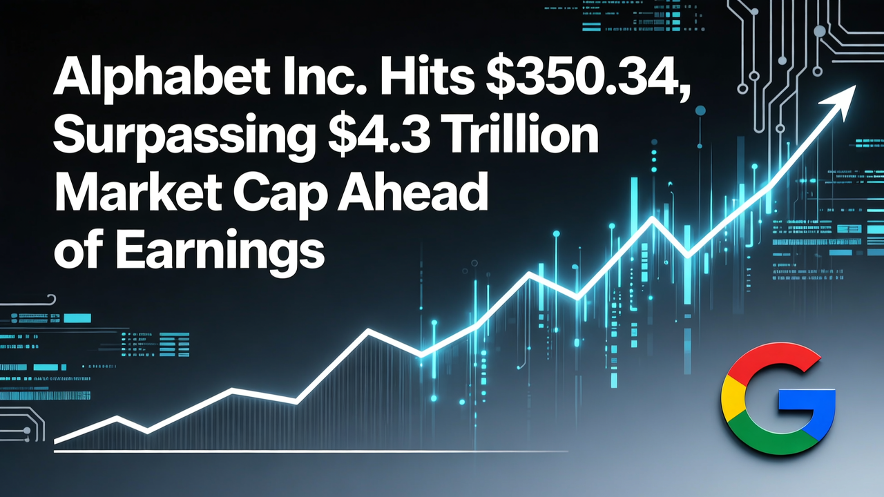 Alphabet Inc. Hits $350.34, Surpassing $4.3 Trillion Market Cap Ahead of Earnings