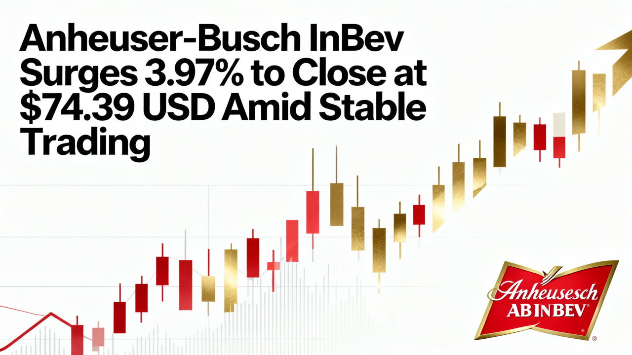 Anheuser-Busch InBev Surges 3.97% to Close at 74.39 USD Amid Stable Trading