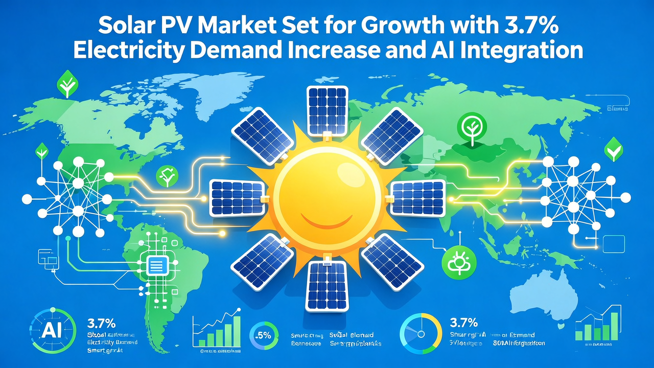 Solar PV Market Set for Growth with 3.7% Electricity Demand Increase and AI Integration
