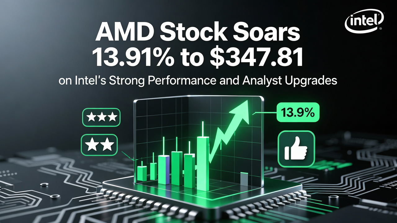 AMD Stock Soars 13.91% to $347.81 on Intel's Strong Performance and Analyst Upgrades