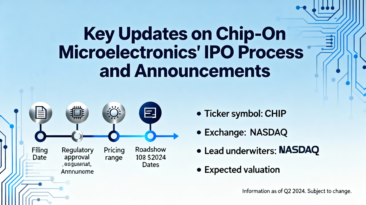 Key Updates on Chip-On Microelectronics' IPO Process and Announcements