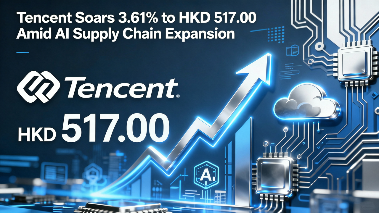 Tencent Soars 3.61% to HKD 517.00 Amid AI Supply Chain Expansion