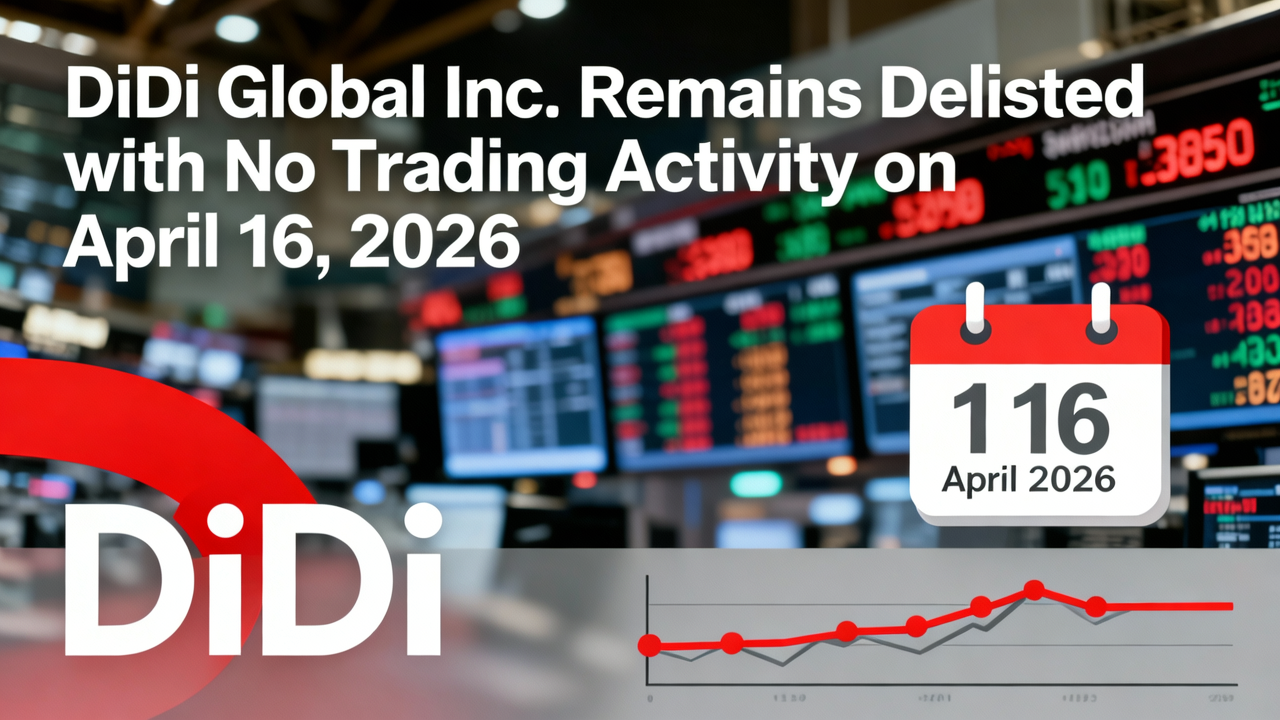 DiDi Global Inc. Remains Delisted with No Trading Activity on April 16, 2026