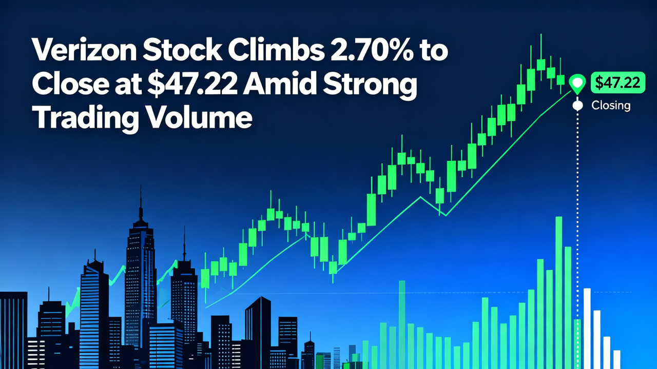 Verizon Stock Climbs 2.70% to Close at $47.22 Amid Strong Trading Volume